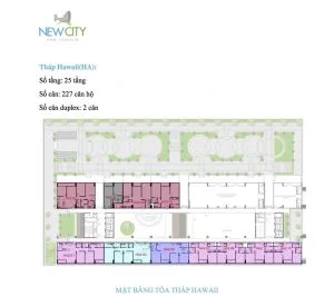 Mặt bằng căn hộ New City Tháp Hawaii