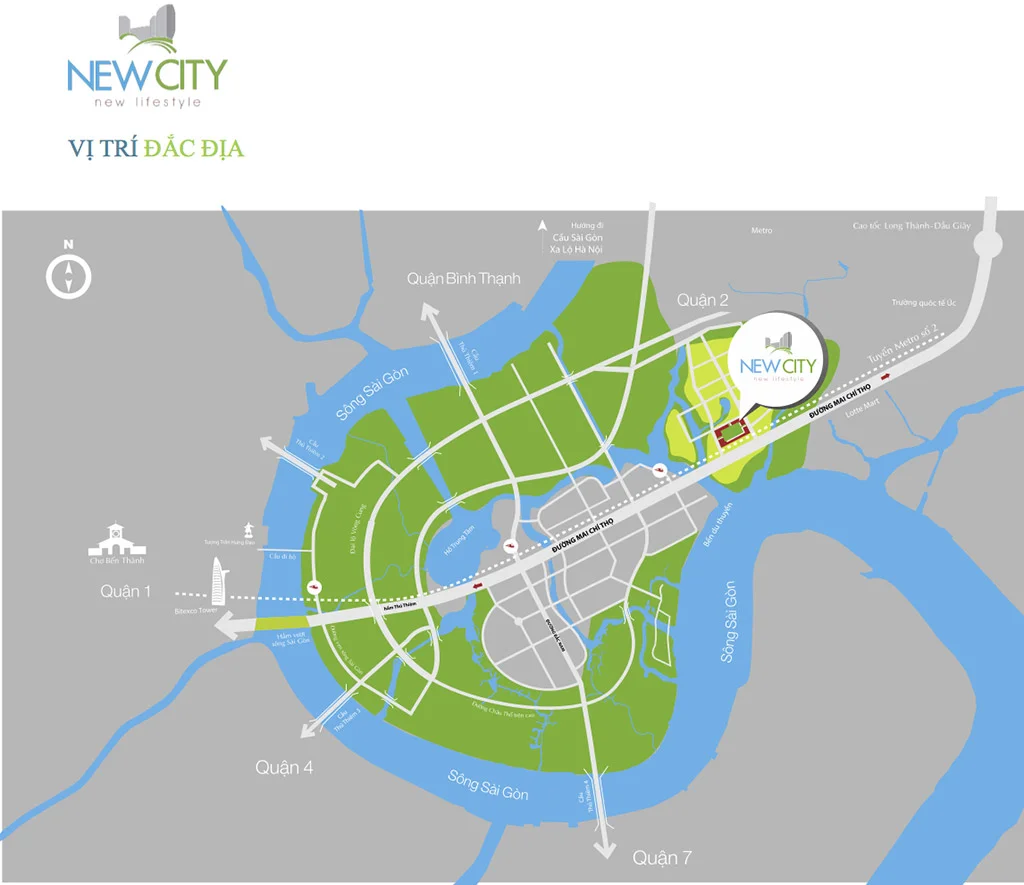 Vị trí New City Thủ Thiêm tại 17 Mai Chí Thọ, Phường An Khánh, TP.HCM