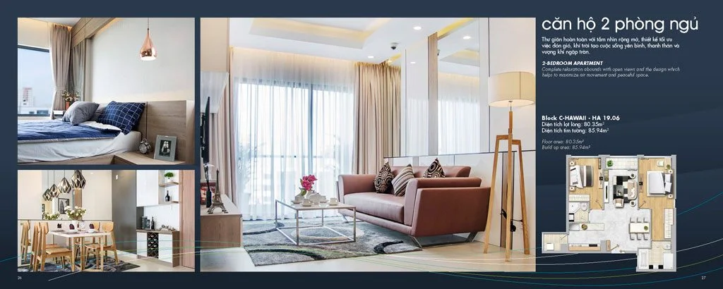 Căn hộ 2 phòng ngủ New City Thủ Thiêm